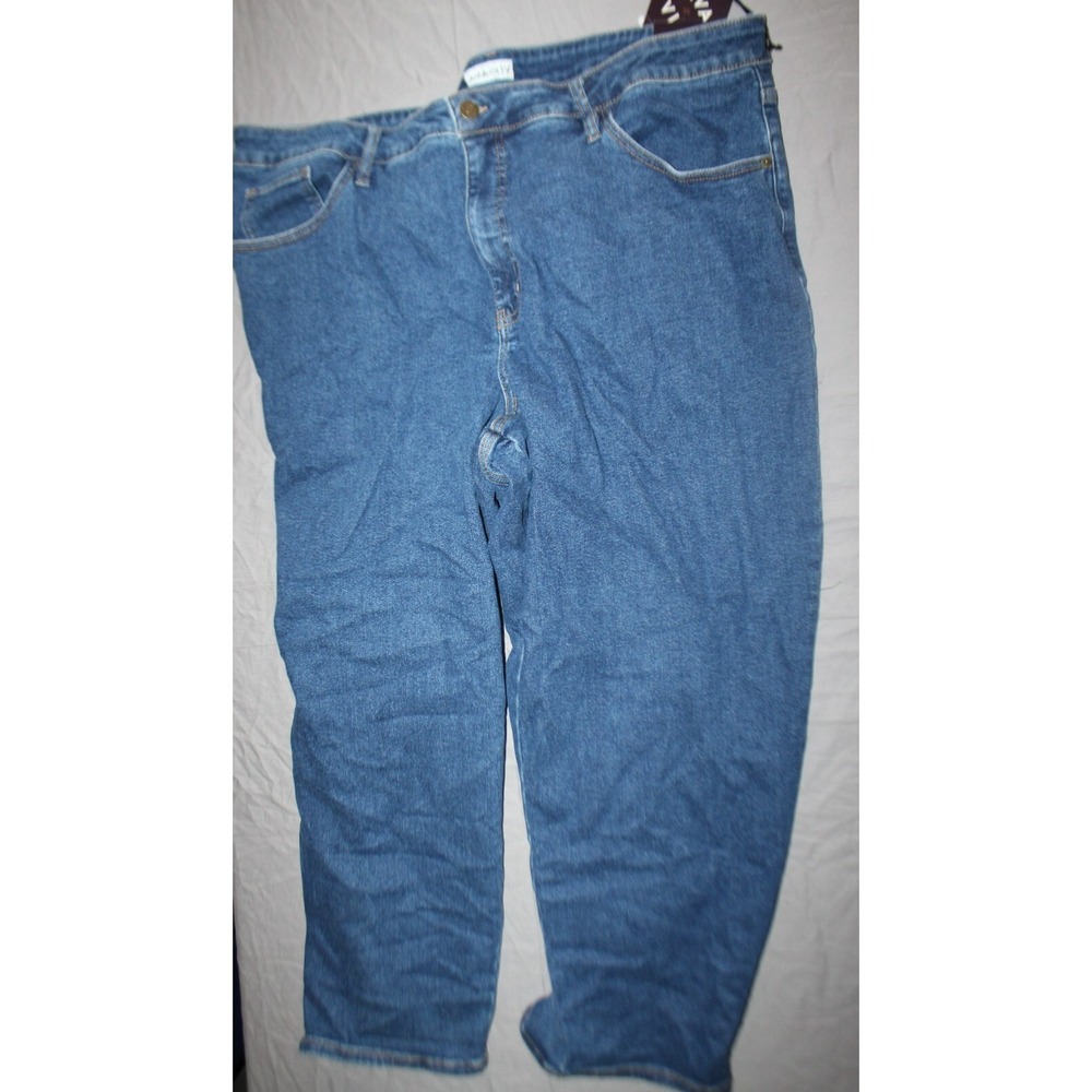 Ava & Viv  High Rise Slim Straight Jeans ANKLE LENGTH 26W R Stretch  Blue NEW